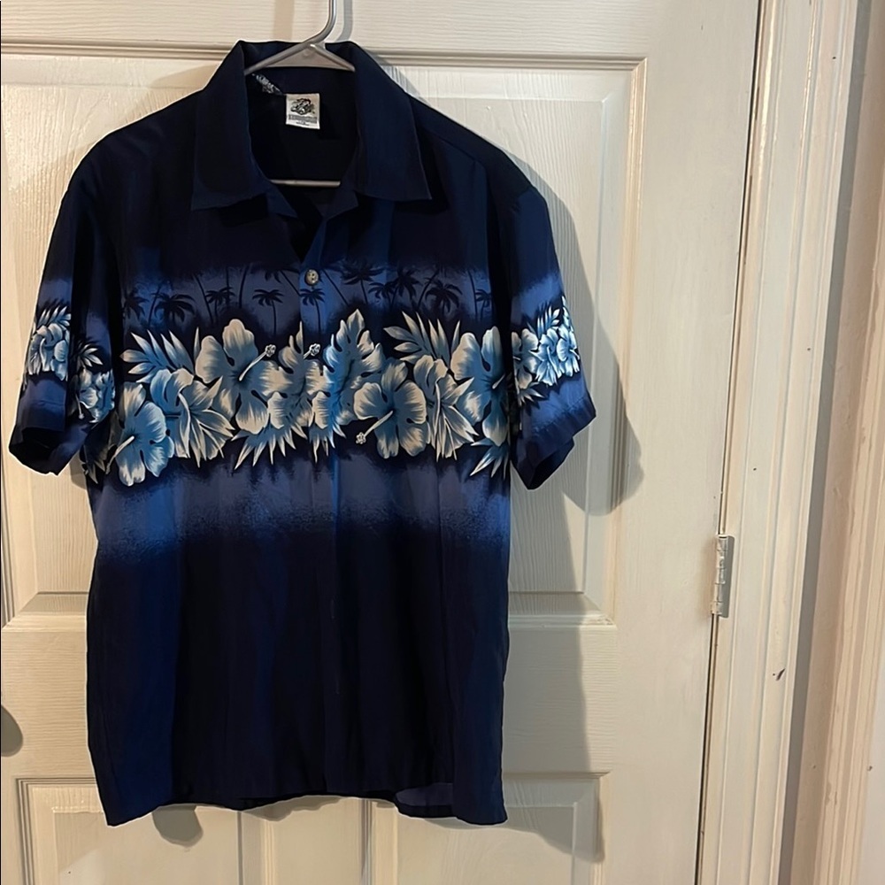 Tropical Blue Men's Casual Button Down Shirt